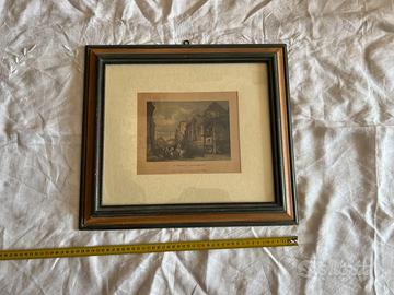 Quadro antico con stampa "St. Germain l'Auxerrois