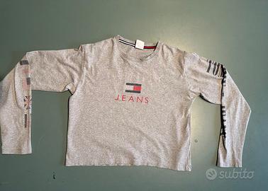 Maglia Tommy Jeans Vintage Maniche Lunghe Grigia -