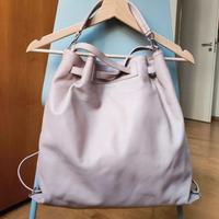 Borsa zaino in vera pelle rosa Le Camp