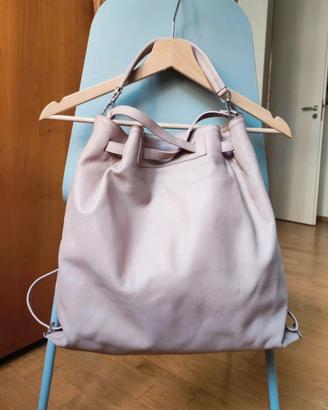 Borsa zaino in vera pelle rosa Le Camp