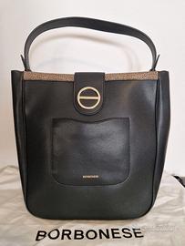 BORBONESE - borsa a mano Donuts - pelle - nera