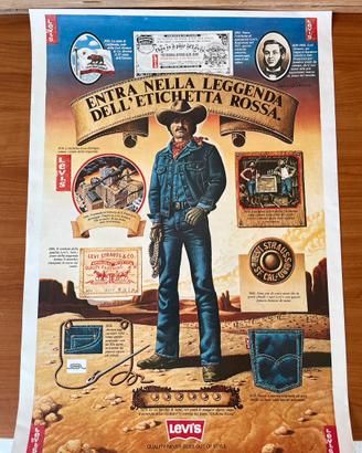Poster manifesto pubblicitario Levi’s vintage