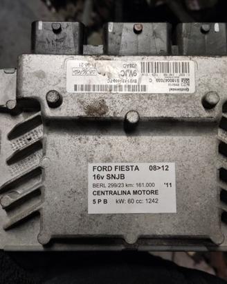 Centralina motore FORD FIESTA 1242cc 16V del 2011