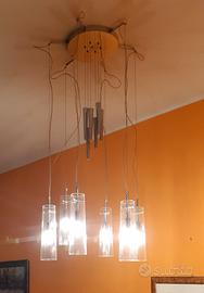 Lampadario con 6 punti luci regolabile in altezza