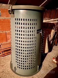 Bidone pattumiera secchio resina verde coperchio