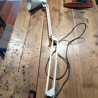 lampada da tavolo industriale Rimsa anni 70 bianca