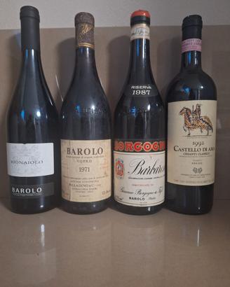 Lotto 4 bottiglie di vino rosso pregiato