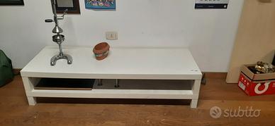 Mobile in legno, bianco, portaoggetti basso