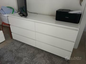 Cassettiera malm bianca