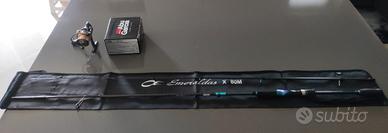canna eging Daiwa Emeraldas X 80m e mulinello Abu 