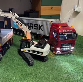 Tamiya camion rc man, mercedes, escavatore