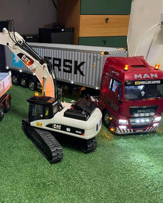 Tamiya camion rc man, mercedes, escavatore