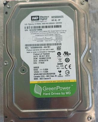 Hard Disk Interno Western Digital da 500 Gb