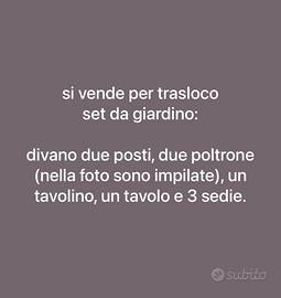 Set da giardino, come nuovo