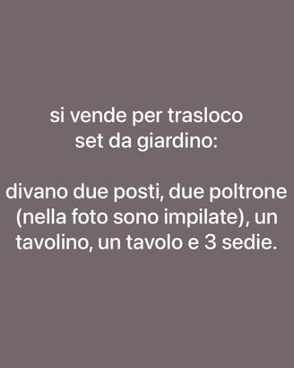 Set da giardino, come nuovo