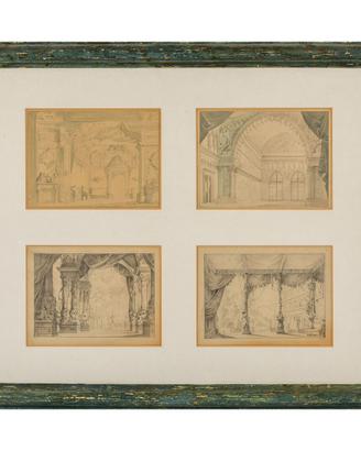 Antichi disegni di scenografie ( XIX sec)