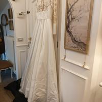 Splendido abito da sposa - pizzo e seta
