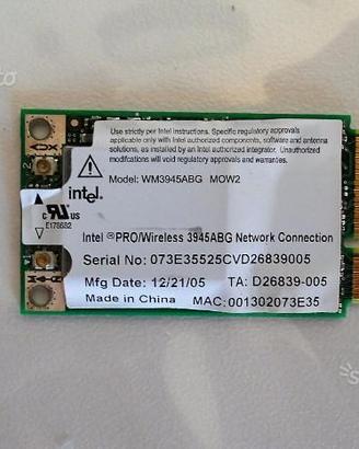 Scheda wifi interna intel per notebook