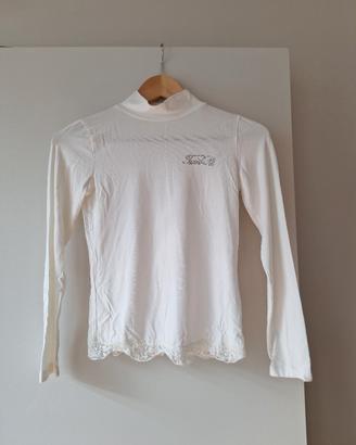 Maglietta Twin-Set con pizzo e brillantini