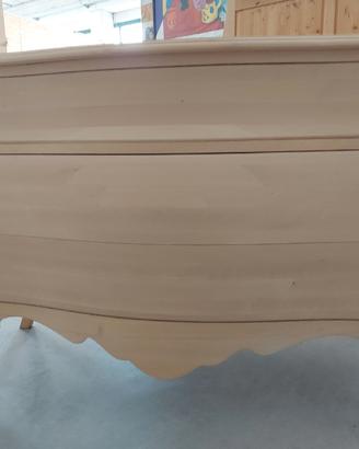 Como' bombato 3 cassetti tutto in legno tiglio 