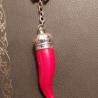 Portachiavi corno rosso vintage