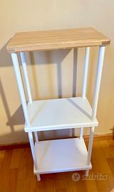Scaffale Ikea DYNAN bambù e metallo bianco