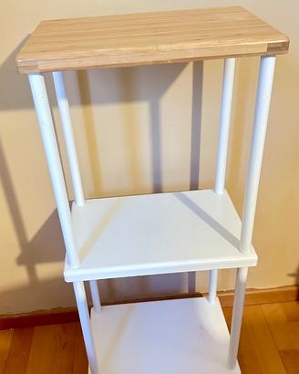 Scaffale Ikea DYNAN bambù e metallo bianco