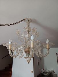 Splendido lampadario in vetro di Murano a 6 luci