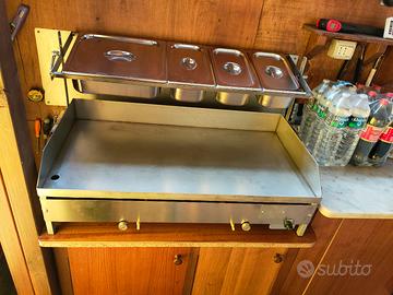 griglia, barbecue, frytop inox a gas