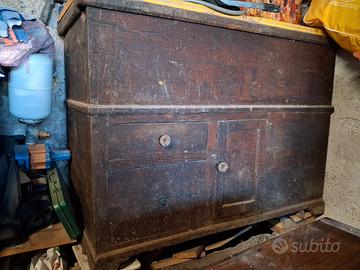 Madia di castagno vintage da ristrutturare