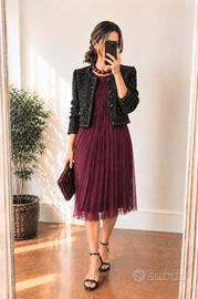 Hoss Intropia Abito midi plissé  bordeaux  Tg S