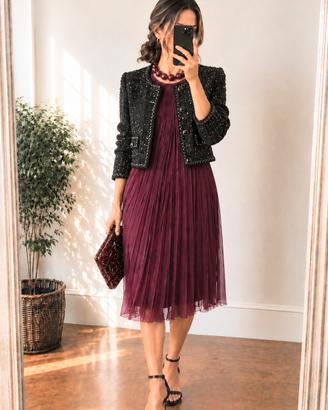 Hoss Intropia Abito midi plissé  bordeaux  Tg S