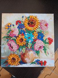quadro in  tela con strass ,appena finito 