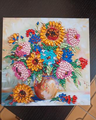 quadro in  tela con strass ,appena finito 