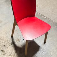 N.6 sedie usate, della Coins laccate di rosso