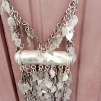 COLLANA HIPPIE ANNI 60 LUNGA 84cm CIONDOLO TAWEEZ