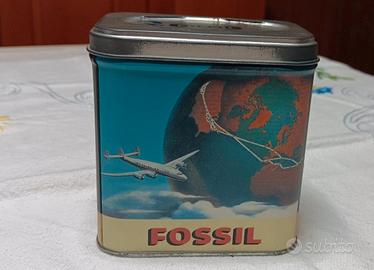 Scatola in latta Vintage "Fossil"