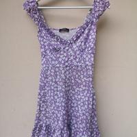 Abito Milkmaid Bershka lilla a fiori – Mini dress