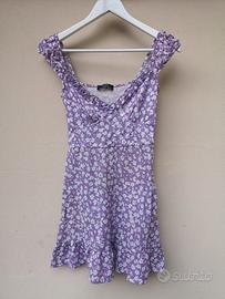 Abito Milkmaid Bershka lilla a fiori – Mini dress