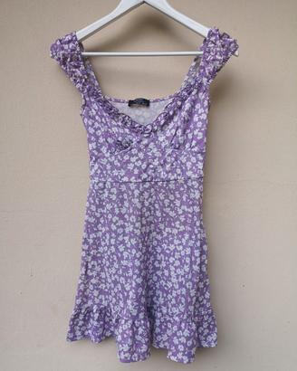 Abito Milkmaid Bershka lilla a fiori – Mini dress