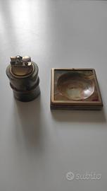 Set posacenere e accendino da tavolo in pietra 