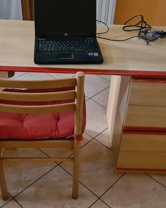 Scrivania 150x60 con cassettiera + sedia abbinata