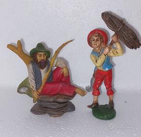 2 statuine per presepe in resina