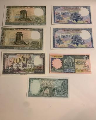 BANCONOTE BANQUE DU LIBAN LIBANO