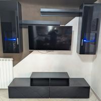 Parete attrezzata con aggiunta di biocamino 👇