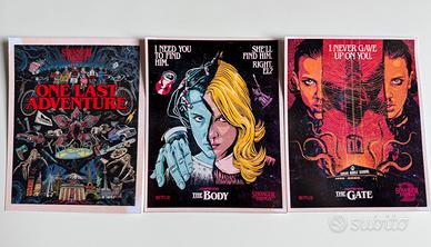 3 Cartoline Stranger Things Lucca comics