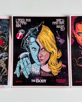3 Cartoline Stranger Things Lucca comics