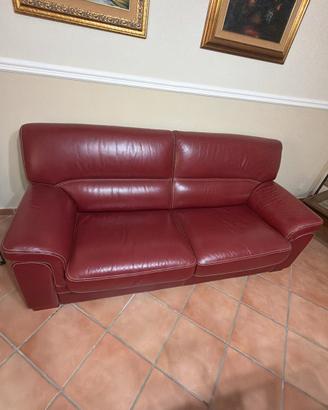 Divano letto in vera pelle