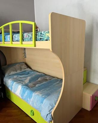 Letto a castello con cassetti contenitori