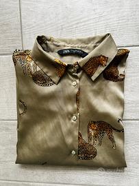 Camicia zara stampa con leopardo
